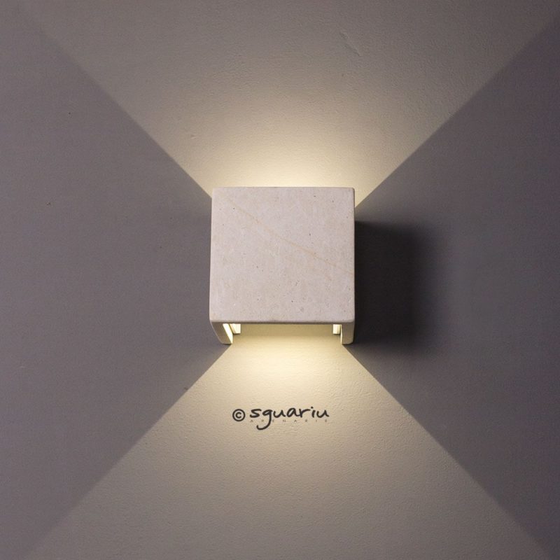 Faretto led cubo da esterni in pietra leccese
