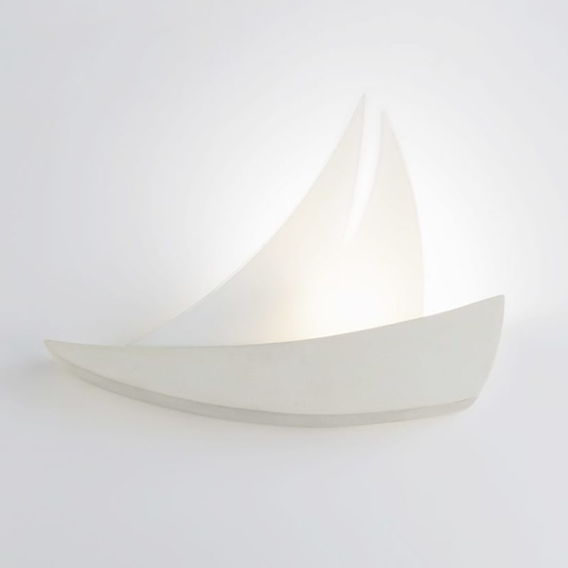 Applique lampada Vela, da parete in vetro e pietra leccese